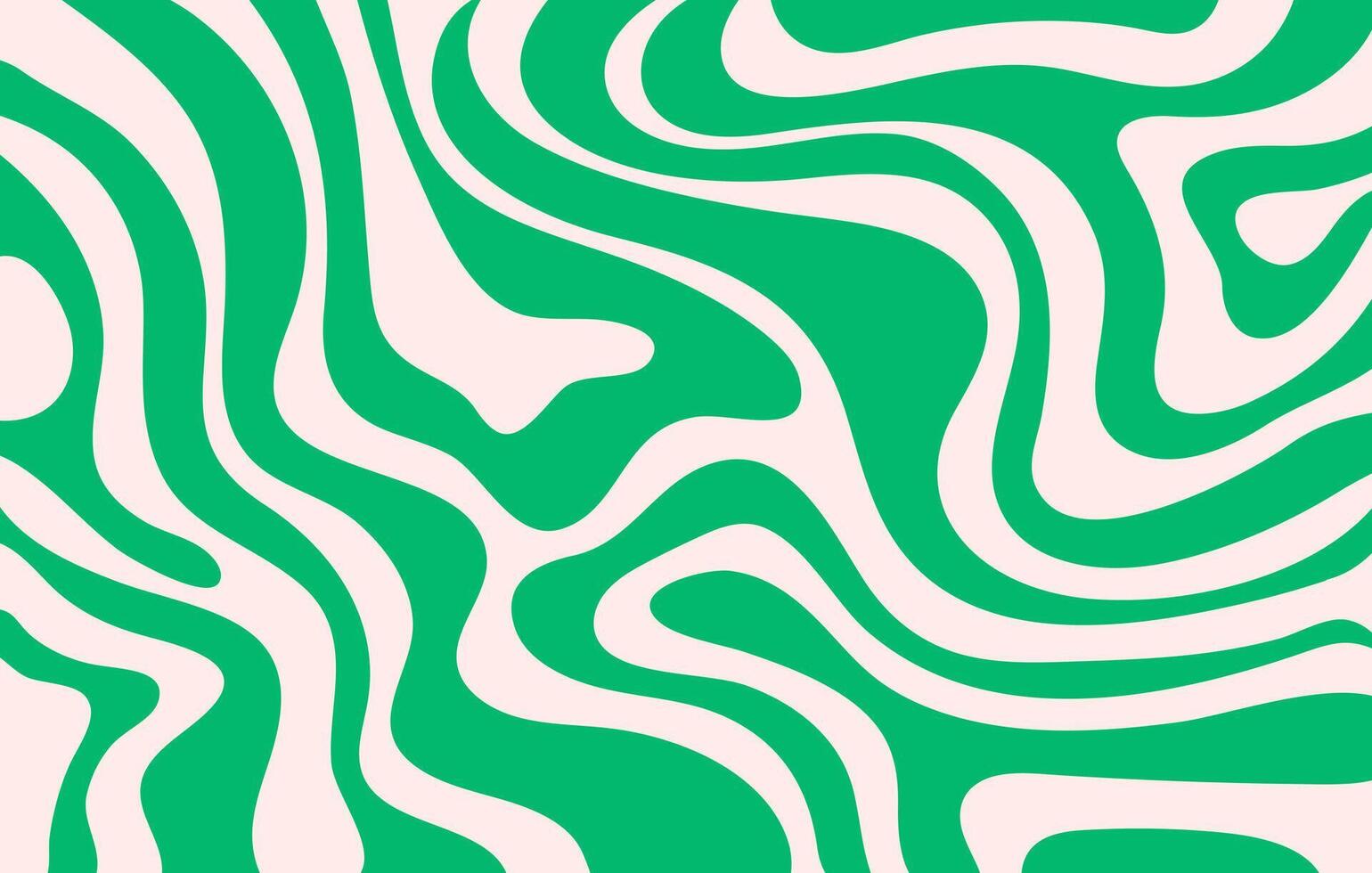 Abstract horizontal monochrome background with dynamic waves. Trendy illustration in style retro 60s, 70s. Beige and green colors vector