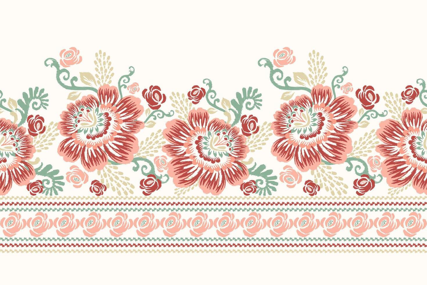 Ikat floral pattern,Ikat ethnic oriental pattern,hand background,baroque style.design for texture,fabric,clothing,decoration,print vector