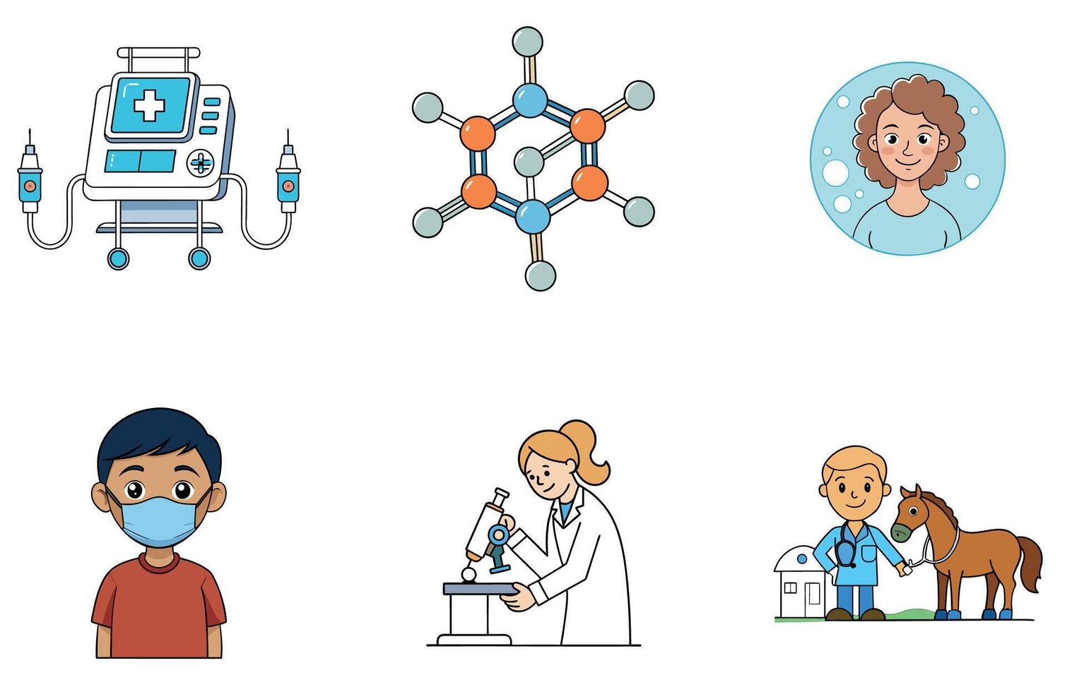 Smart Medicine Bundle AI-powered Patient Care Collection Icons vector