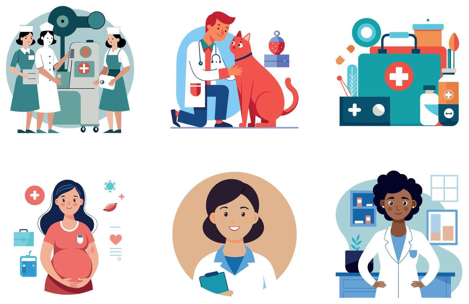 Precision Medicine. Lab Bundle. Scientific Collection Stickers vector