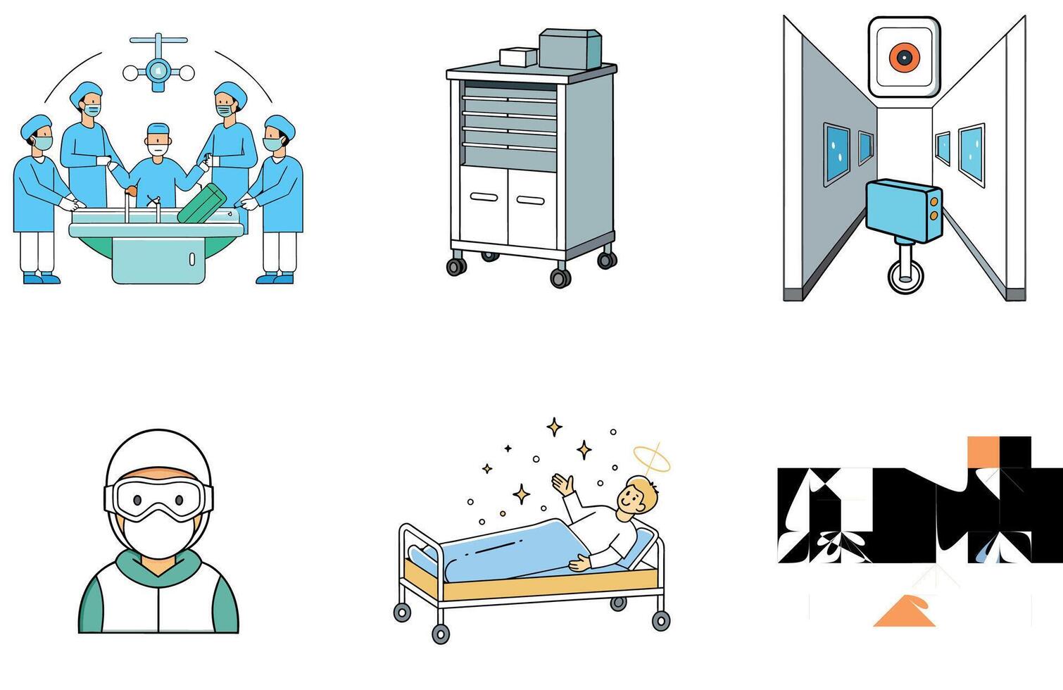 Senior Doctor's Medicine Bundle Comprehensive Patient Care Collection Icons vector