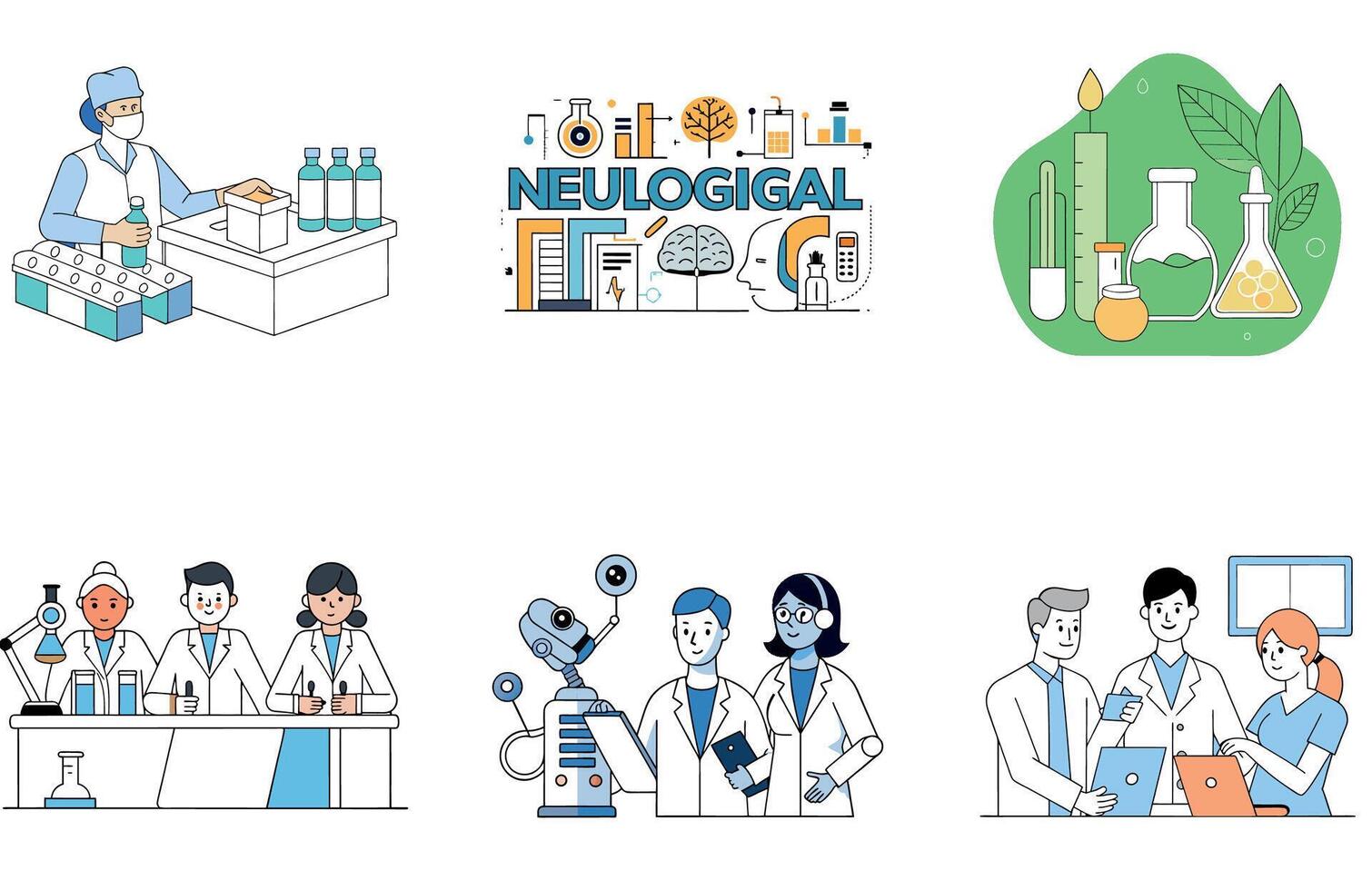 Doctor's Bundle Medicine and Expert Care Collection Icons vector