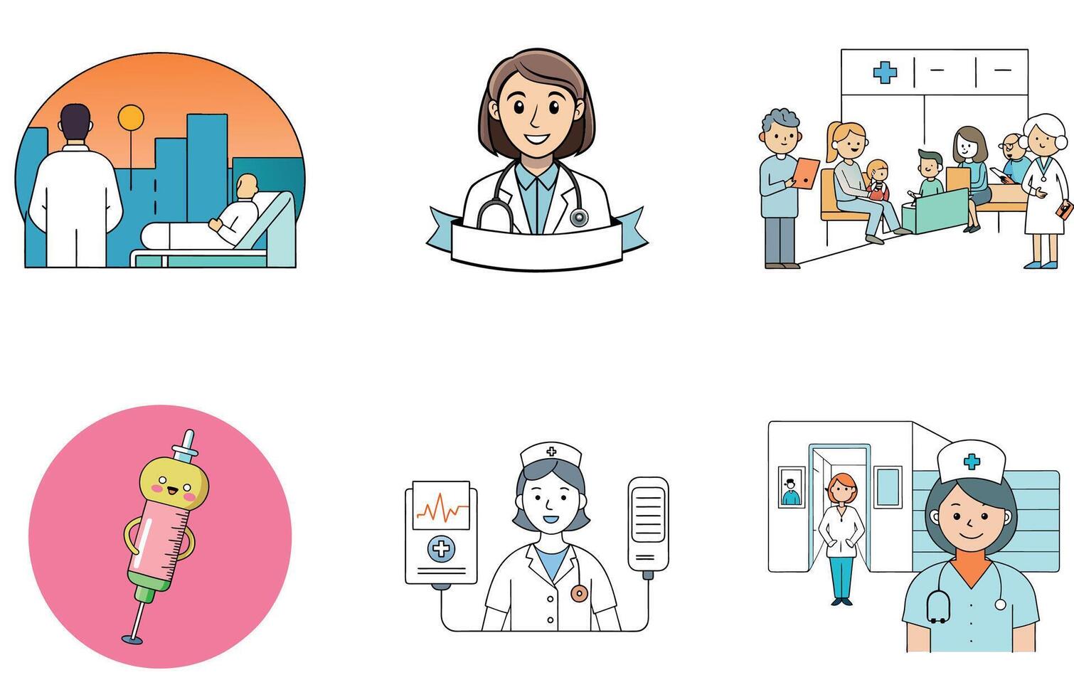 Doctor's Digital Medicine Bundle A Comprehensive Patient Collection Icons vector