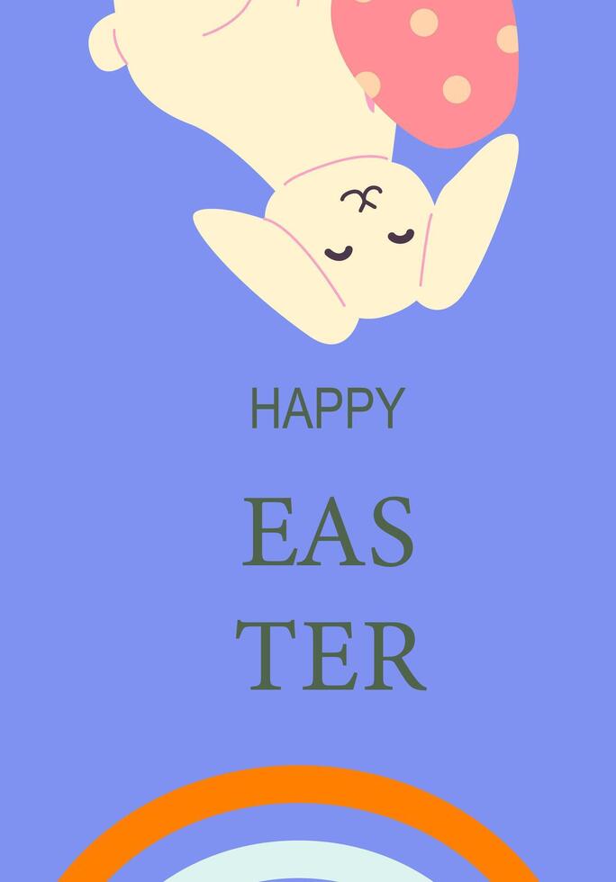 Easter bunny poster design for holiday celebration and decor vector