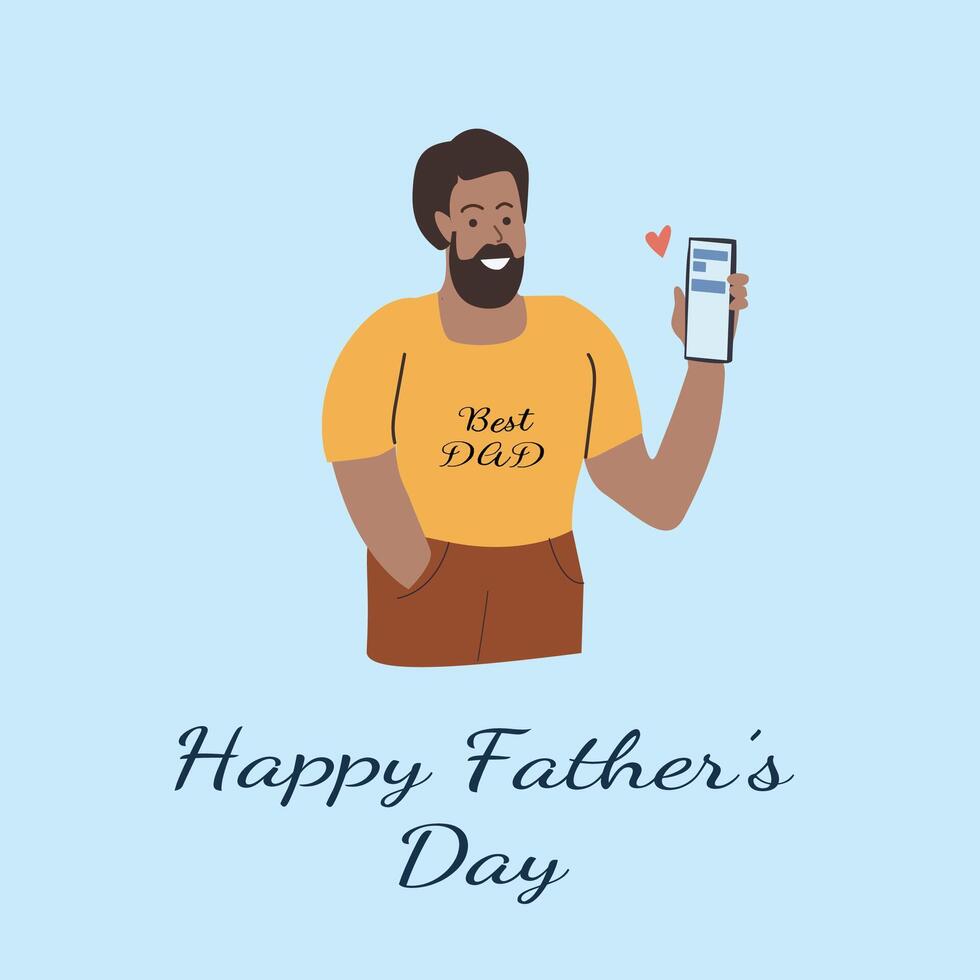 Happy father day celebration design with best dad message vector
