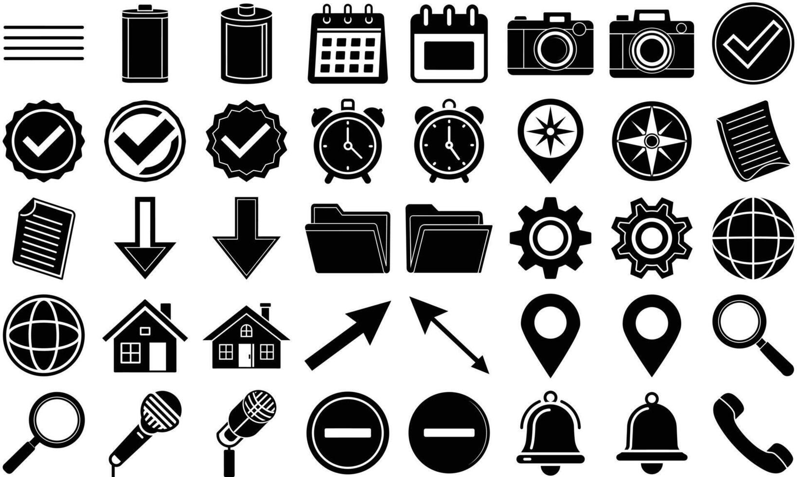 Flat Icon Set for Web and Mobile Applications vector