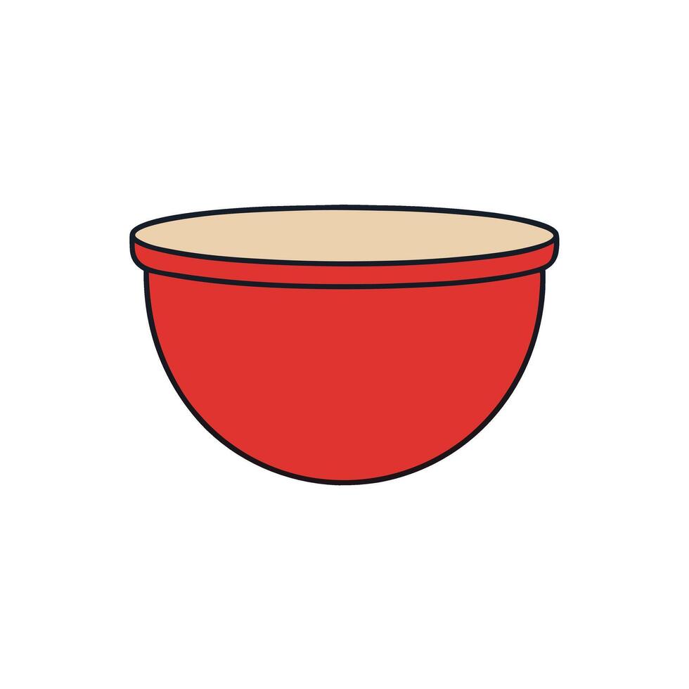 Kitchen Mixing Red Bowl Illustration vector