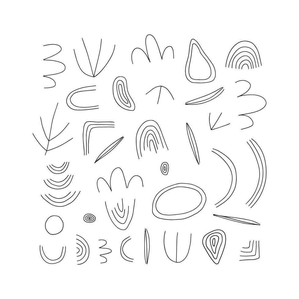 Hand drawn funky texture set vector