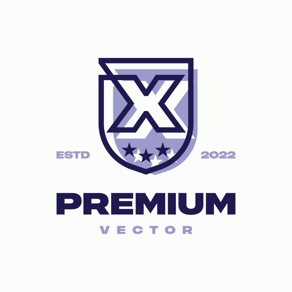 Alphabet X Shield Logo vector
