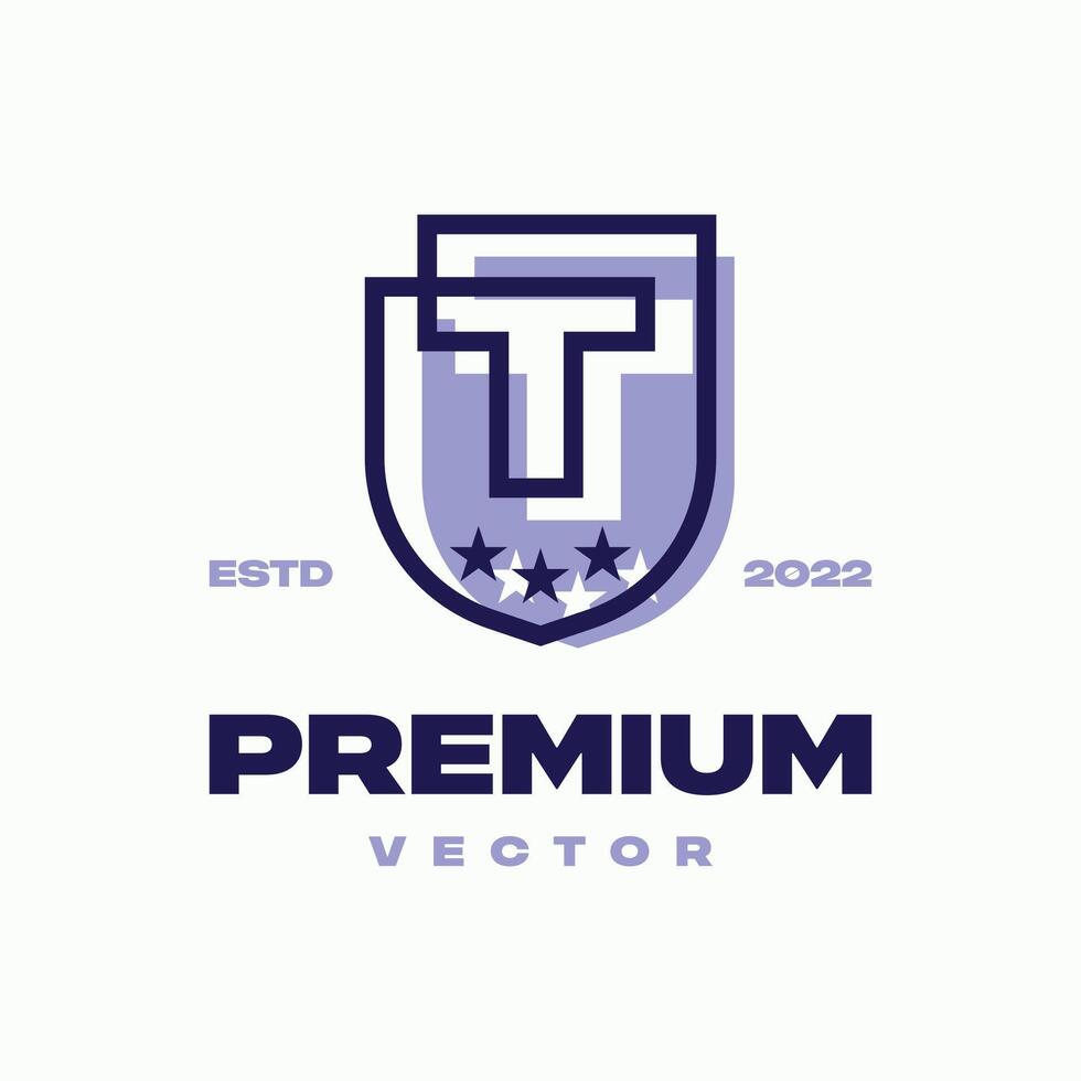 Alphabet T Shield Logo vector