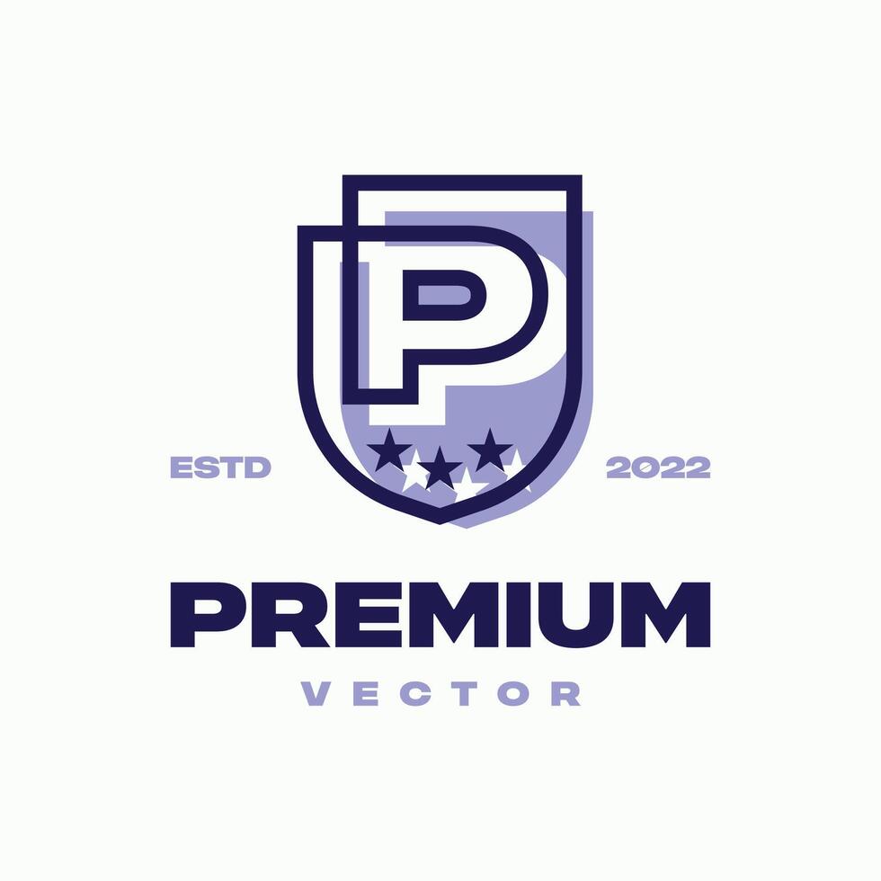 Alphabet P Shield Logo vector