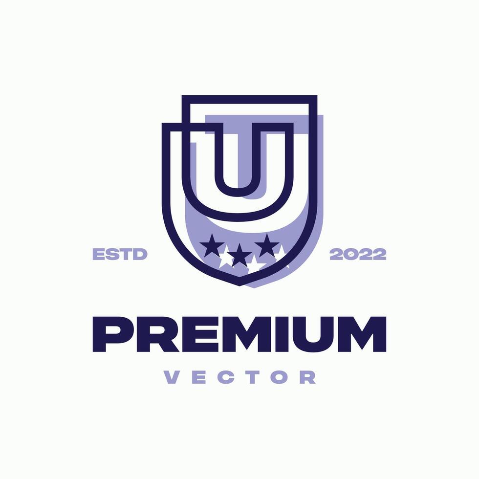 Alphabet U Shield Logo vector