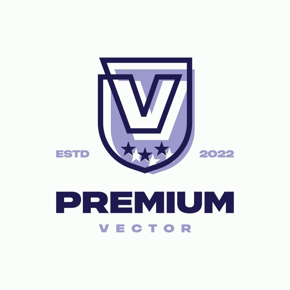 Alphabet V Shield Logo vector