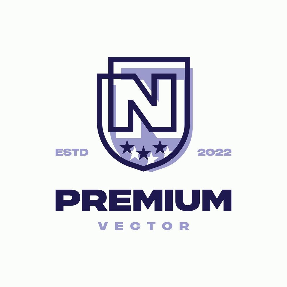 Alphabet N Shield Logo vector