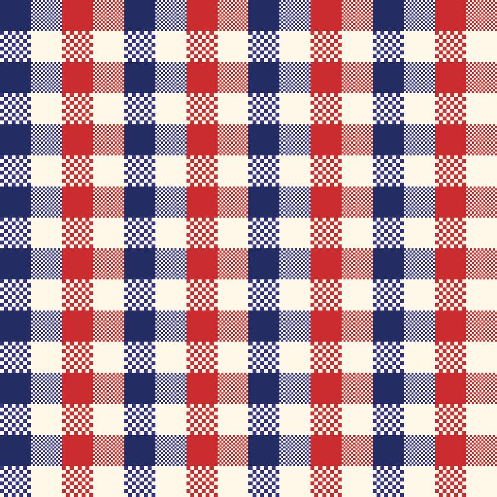 Navy Red Gingham On light yellow background vector
