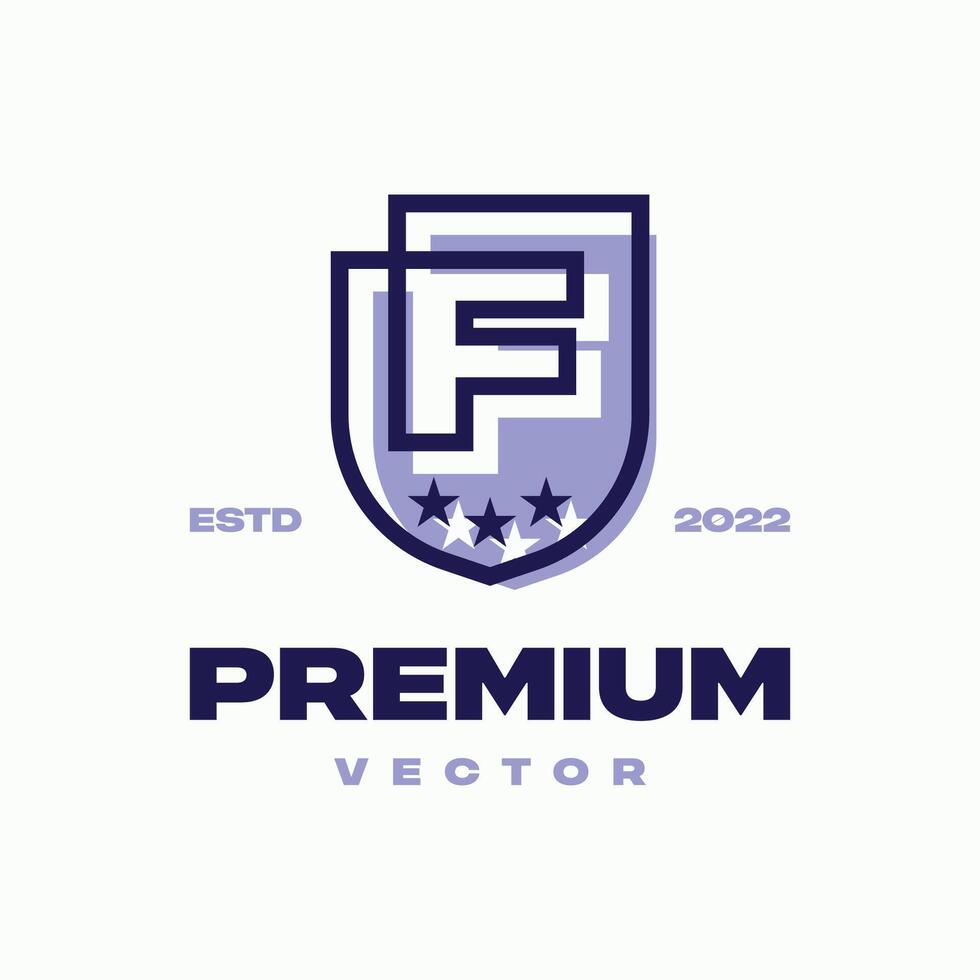 Alphabet F Shield Logo vector