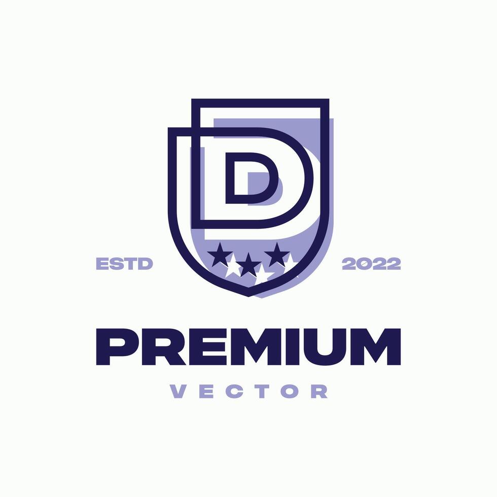 Alphabet D Shield Logo vector