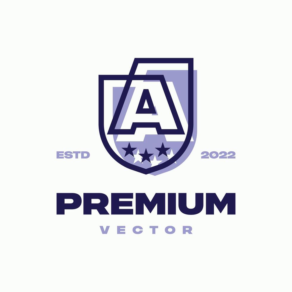 Alphabet A Shield Logo vector