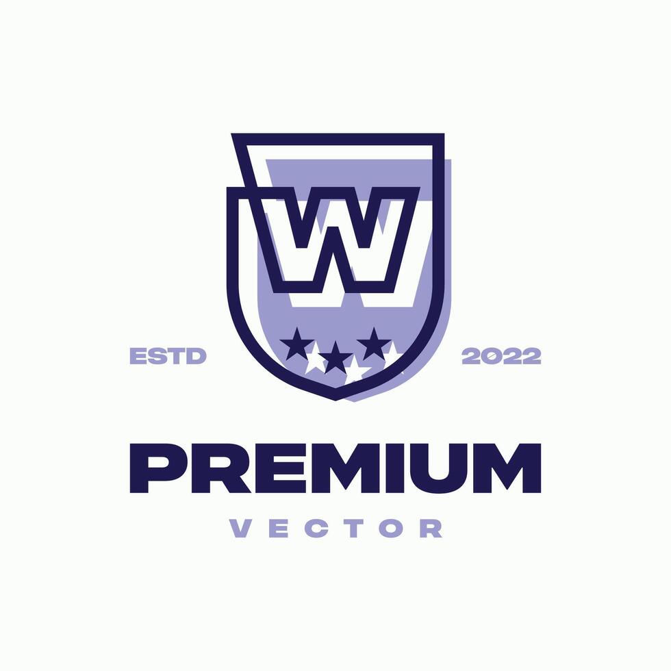 Alphabet W Shield Logo vector