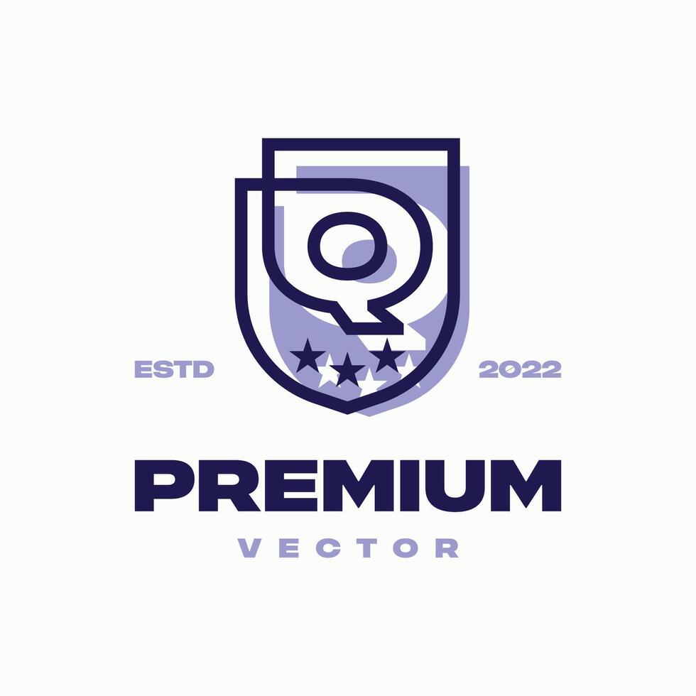 Alphabet Q Shield Logo vector