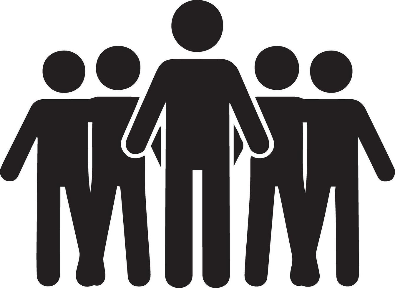 A silhouette illustration depicting a leader figure standing in front of a group, symbolizing leadership, teamwork, unity, and guidance. Ideal for business, corporate, and community related designs vector