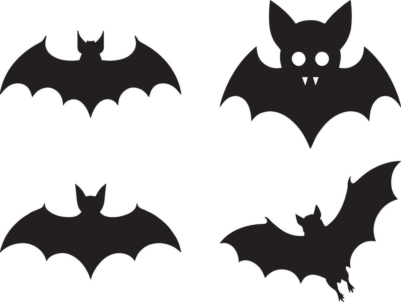 Dynamic Bats Silhouette Set for Eerie, Bold Artwork vector