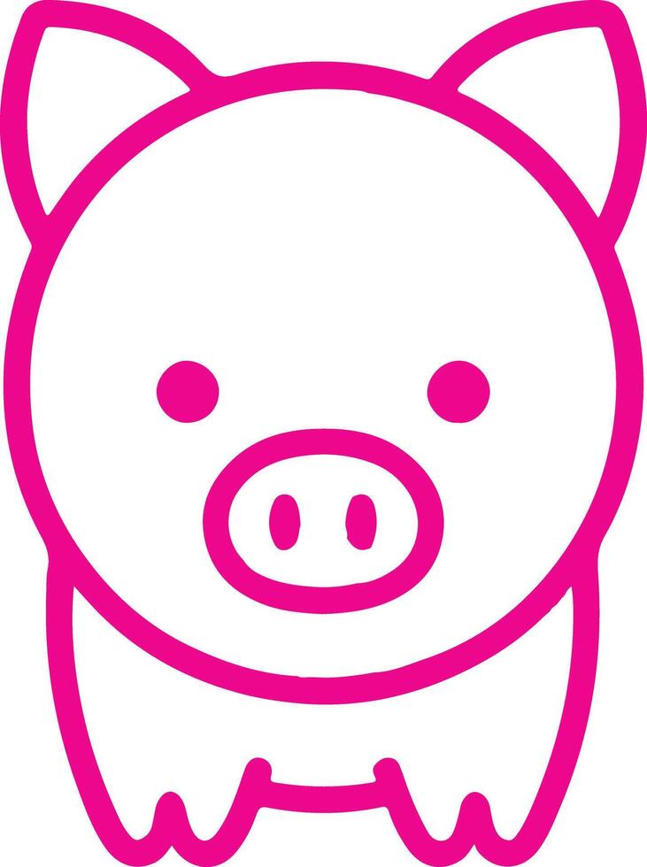 A silhouette illustration of a pig vector