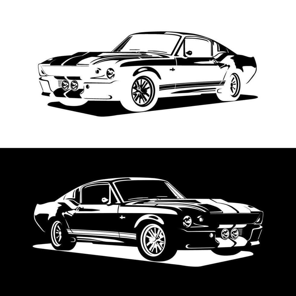 custom muscle car illustration design art vector