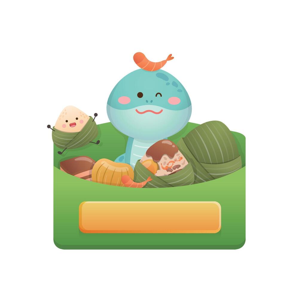 Green envelope with snake mascot decorative template with buttons, business, sales, advertising, web vector