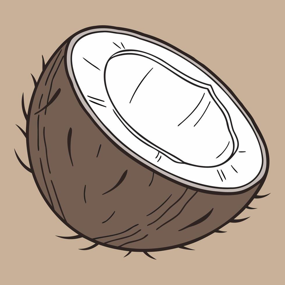 Realistic Coconut Art Perfect for Food and Drink Themes vector