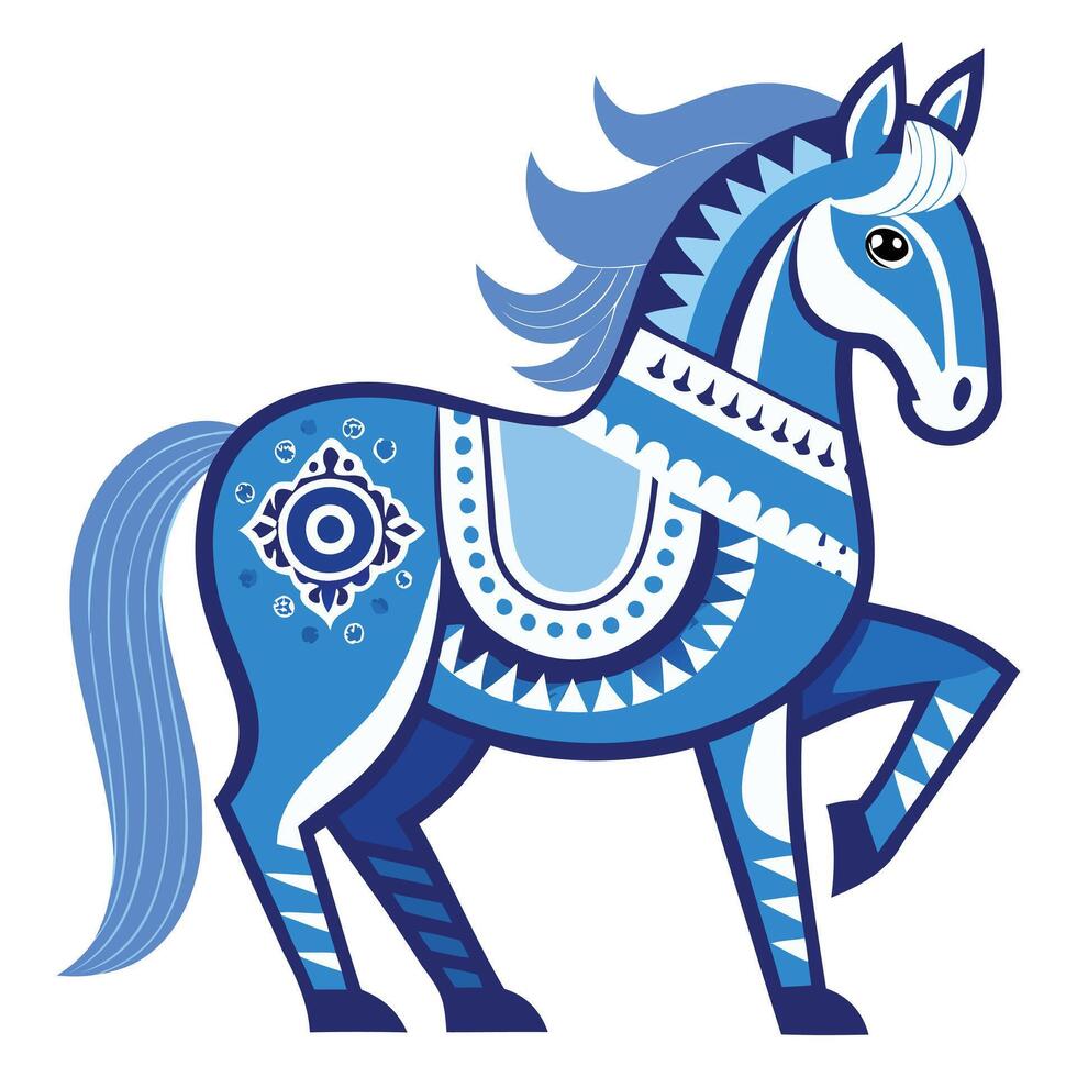 Elegant Decorated Horse Design vector