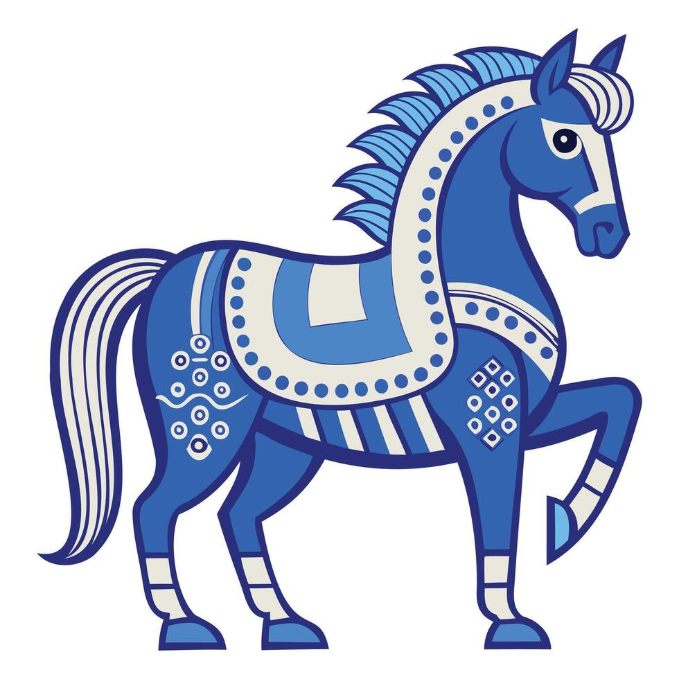 Intricate Decorated Horse Design vector