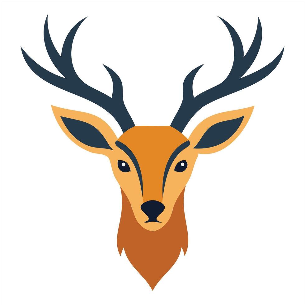 Powerful Deer Head Logo Design vector