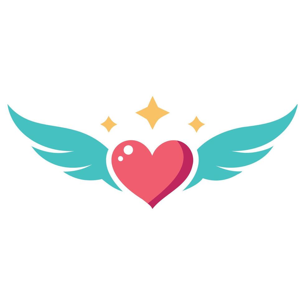Heart with Wing Creative Design vector