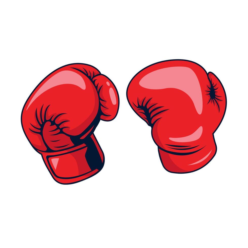 Red Boxing Gloves Illustration Sports and Combat Symbol vector