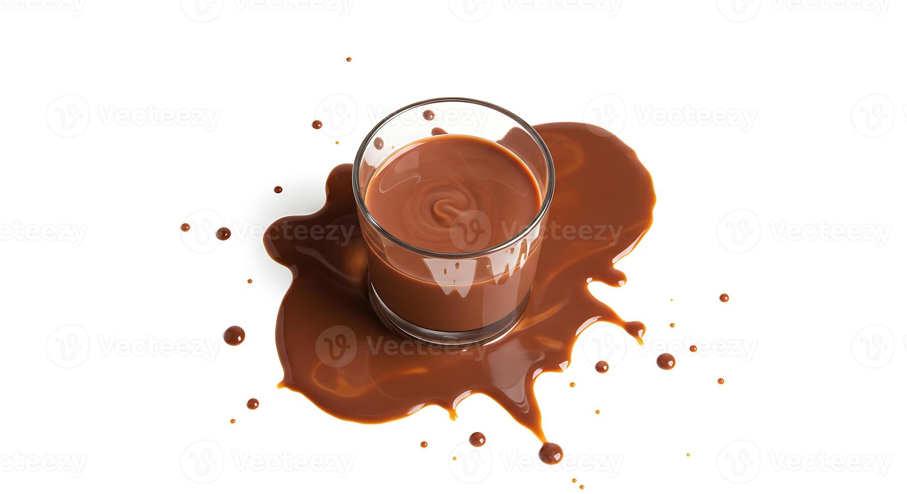 Delicious Chocolate Milk Drink Spilled Glass Brown Sweet hot ice food drip flow rich cold cake mood photo