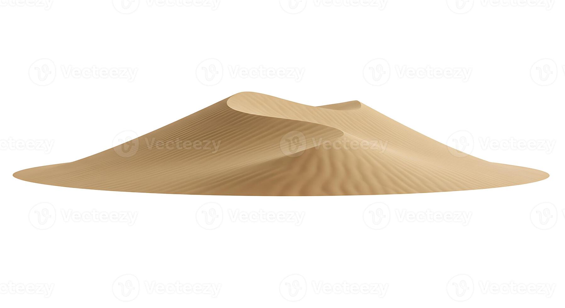 Isolated Beige Sand Dune Realistic 3D Model Desert Landscape Natural Texture White Background art photo