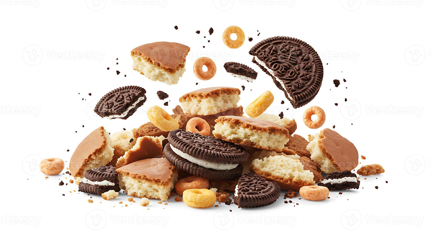 Delicious Cookies Cereal Explosion Sweet Treats Snack Food Photography fun high tasty cream brown photo