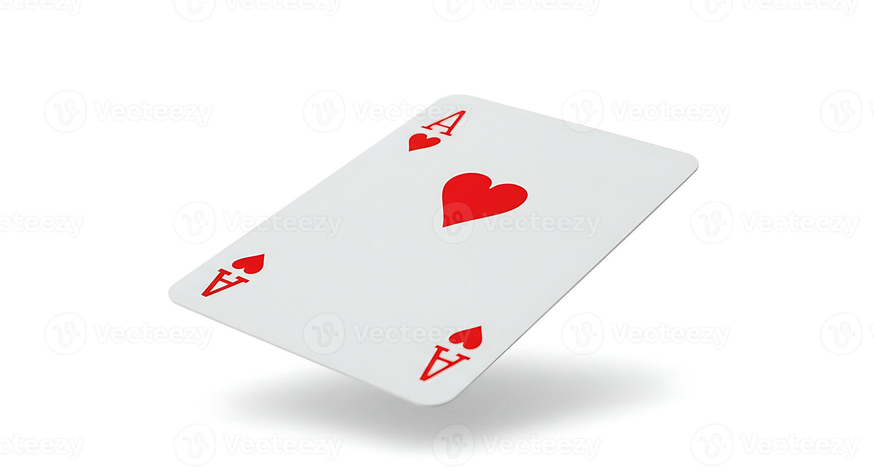 Ace of Hearts Playing Card Game Red Suit Illustration 3d icon poker white image retro clean photo