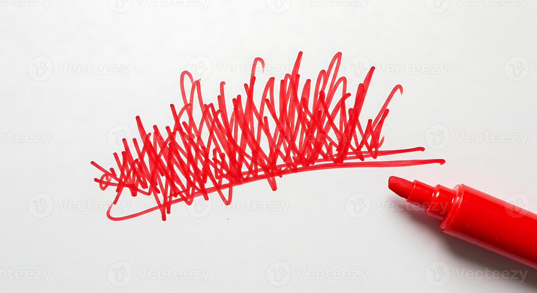 Abstract Red Marker Scribbles Energetic Artistic Design Graphic Illustration Background ink photo