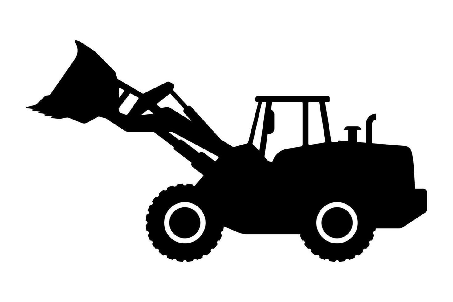 Wheel loader silhouette illustration icon symbol vector