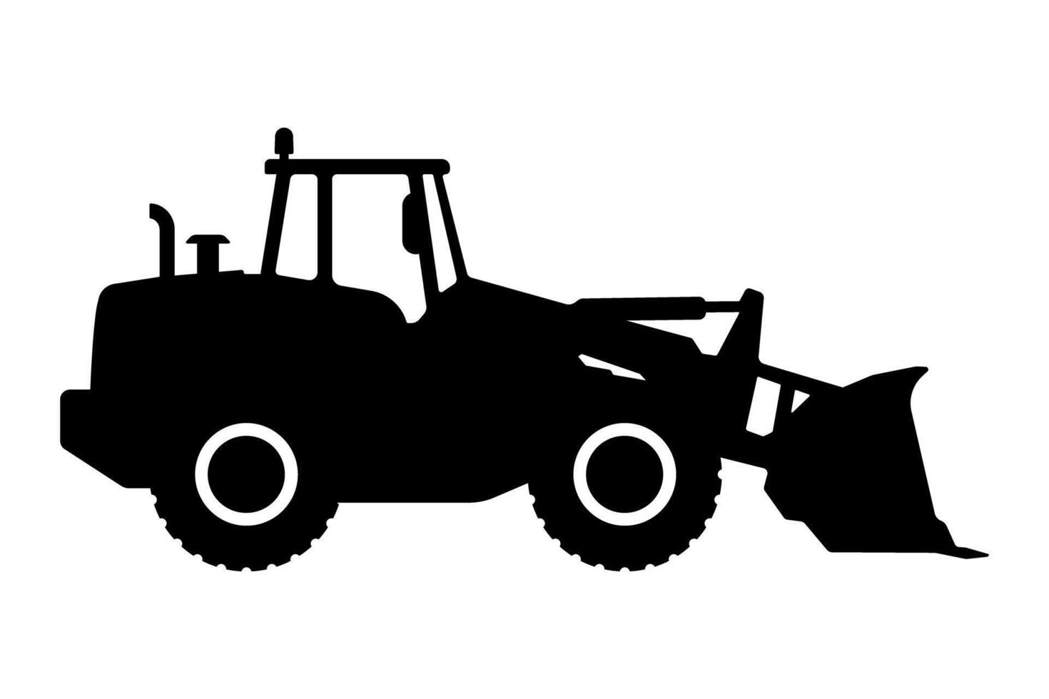 Wheel loader silhouette illustration vector