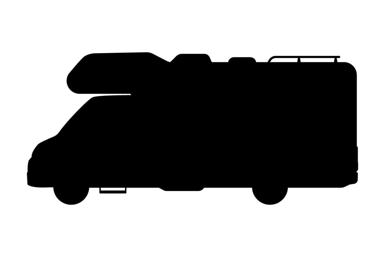 Campervan silhouette illusttration side view vector