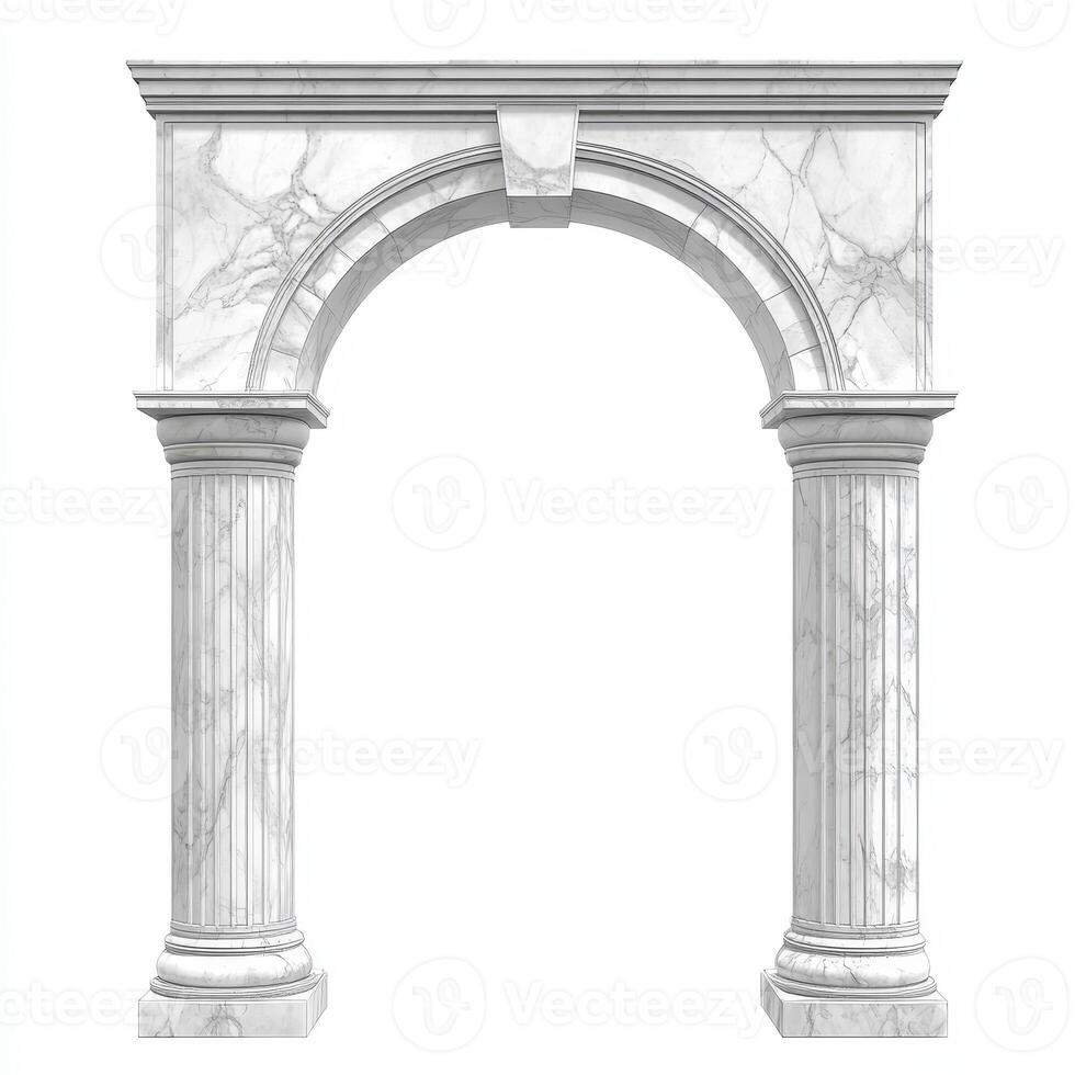 A marble archway with two columns, showcasing classical architectural design photo