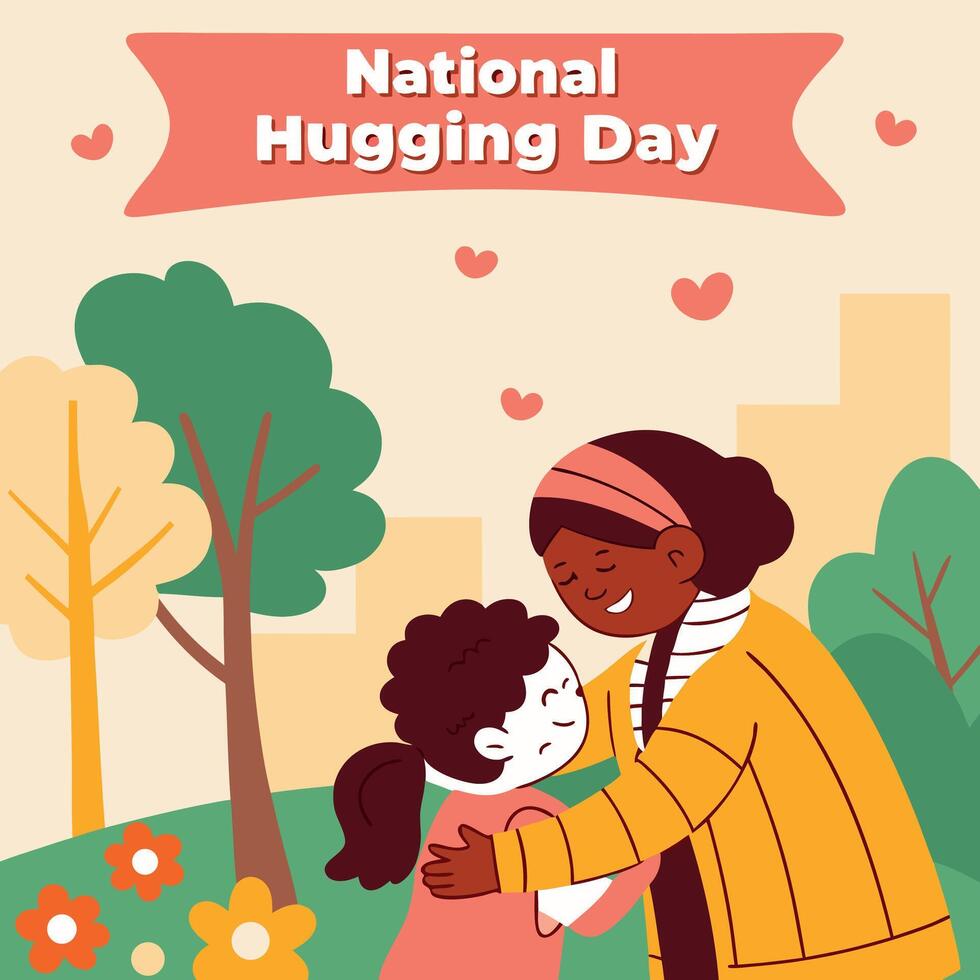 happy national hugging day vector