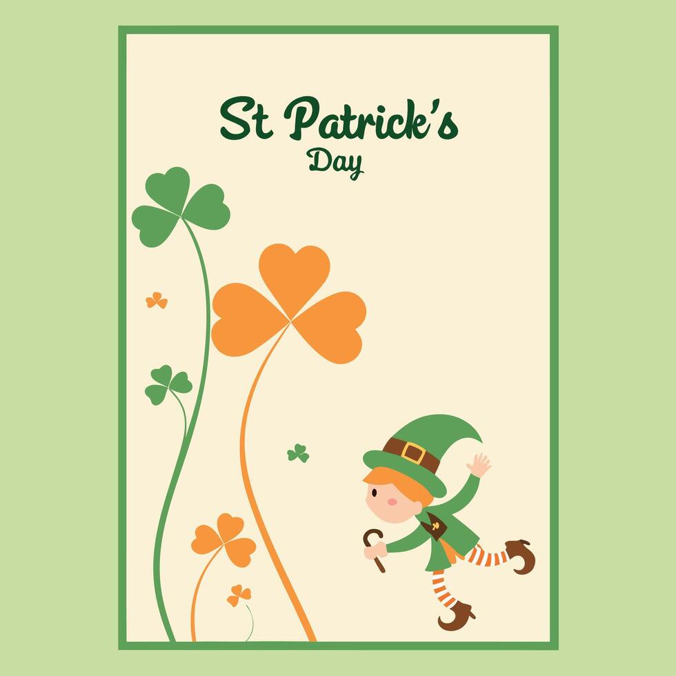 st patricks day card with leprechaun 1 vector