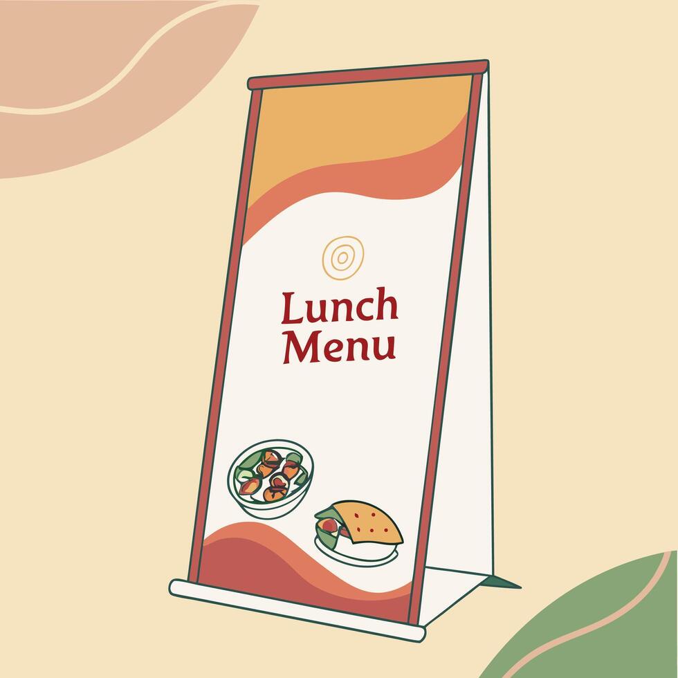 lunch menu stand design vector