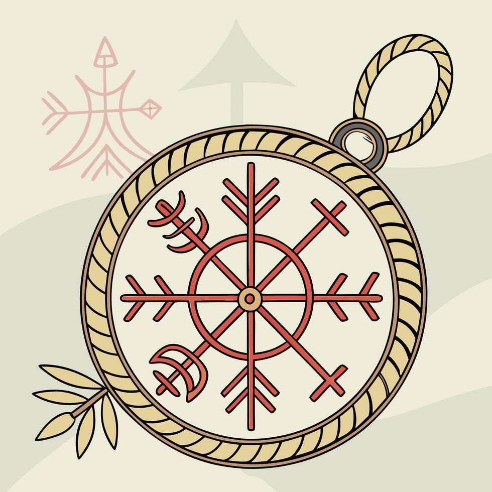 a viking compass with a cross and arrows vector