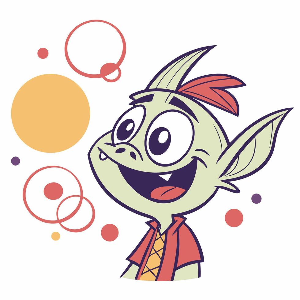 a cartoon character with a red hat and a green shirt vector