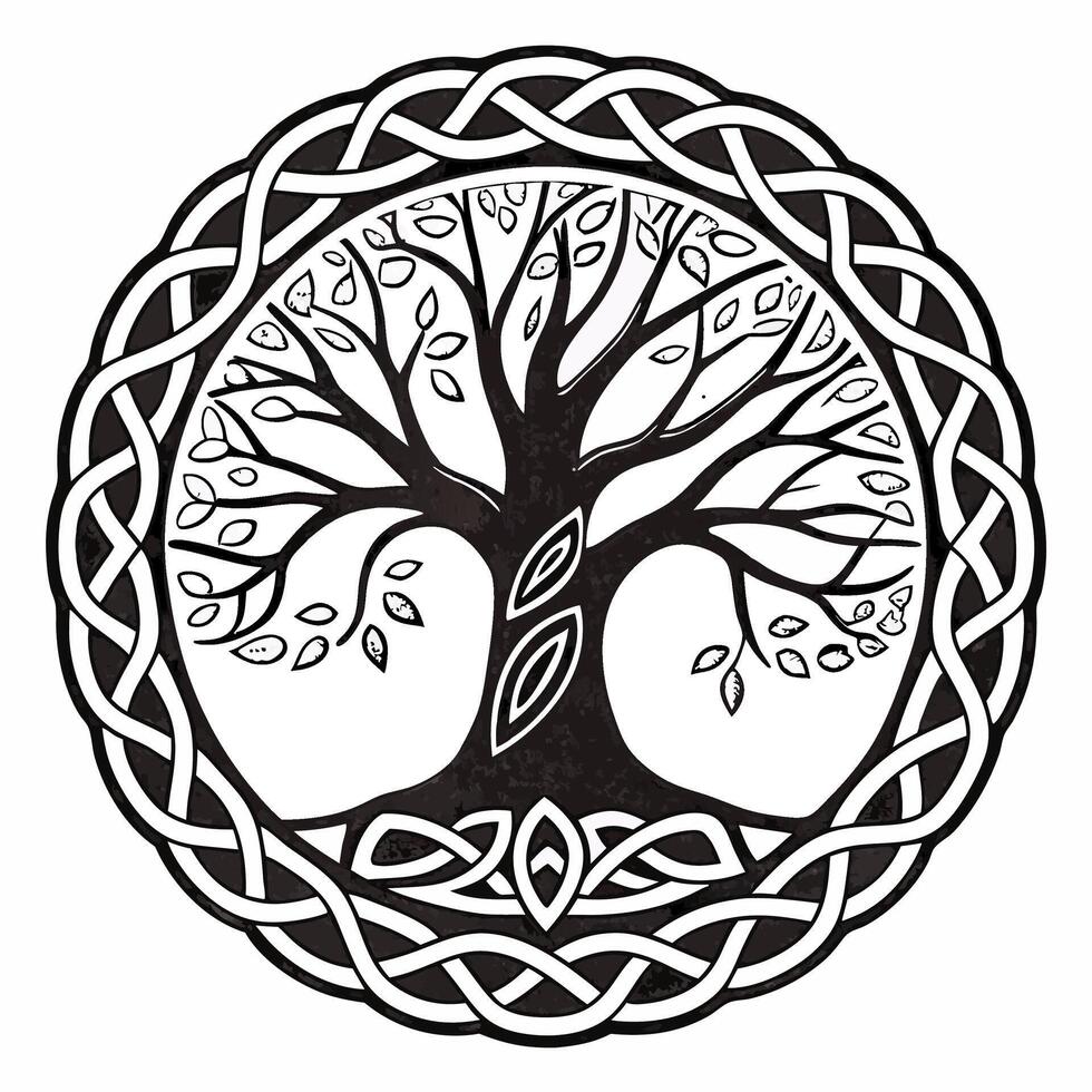 celtic tree of life tattoo design vector